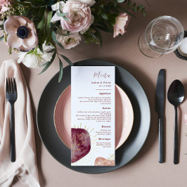 Menus de Casamento em Forma de Aquarela abstrato