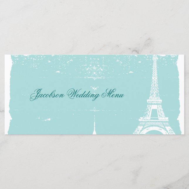 Menus de Casamento em Torre Azul Eiffel (Frente)