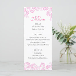 Menus de Casamento Rosa-Florescente Elegante