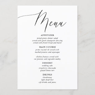 Menus de Casamento Russo da Caligrafia Simples