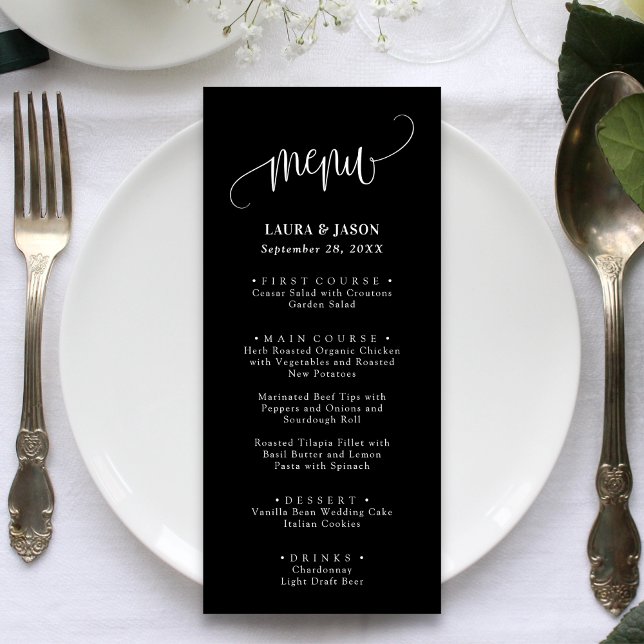 Menus de Casamento Russo da Caligrafia Simples (Criador carregado)