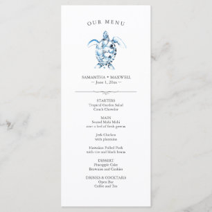 Menus de Casamento Tartaruga-do-Mar Simples