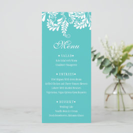 Menus de Casamento Turquesa Elegante