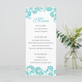 Menus de Casamento Turquesa Elegante