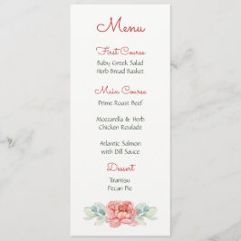Menus de flor de aquarela