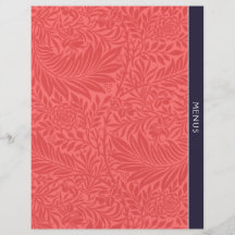 Menus | Divisor de Receita | Floral Vermelho Vinta