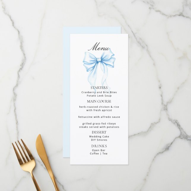 Menus for a modern  baby shower. (Frente/Verso In Situ)