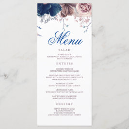 Menus marinhos Azul e Mauve Floral Moderno de Casa