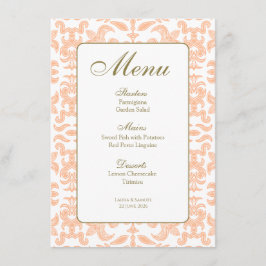 Menus Padrão de Pêssego Vintage