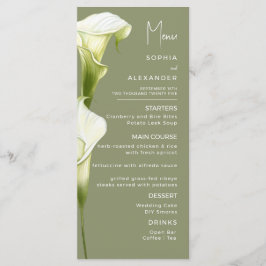 Menus para um casamento moderno.