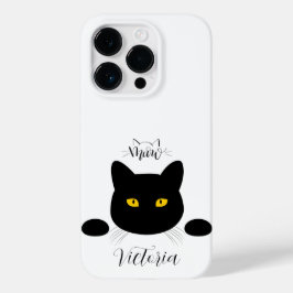 Meow Black Cat Ouro Olhos Personalizáveis