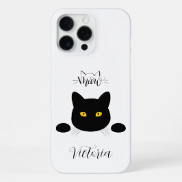 Meow Black Cat Ouro Olhos Personalizáveis