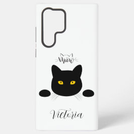 Meow Black Cat Ouro Olhos Personalizáveis