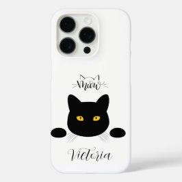 Meow Black Cat Ouro Olhos Personalizáveis