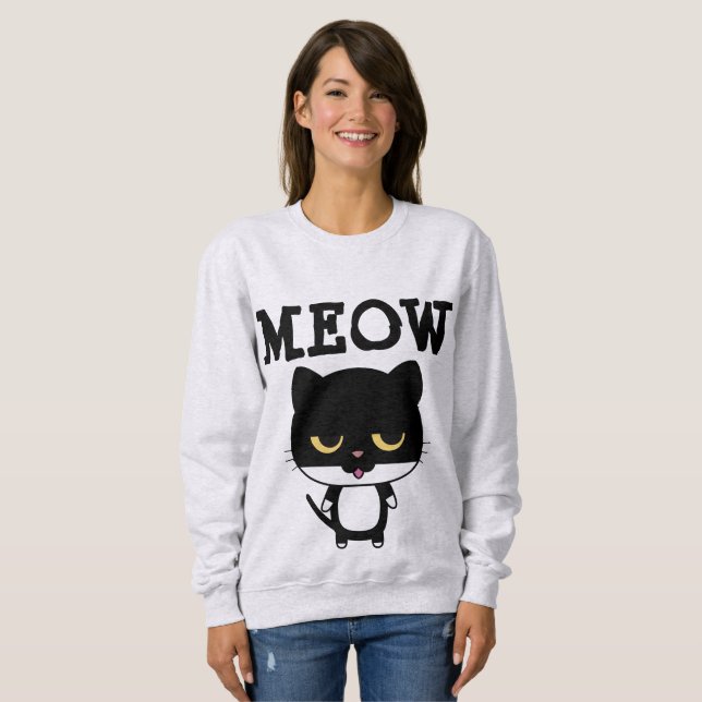 MeOW Engraçado T-shirts de gato (Frente Completa)