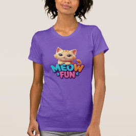 Meow Fun - Camiseta de Gato com Olhar Doce