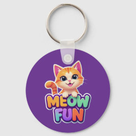 Meow Fun - Porta-chaves de Gato Sorridente Fofo