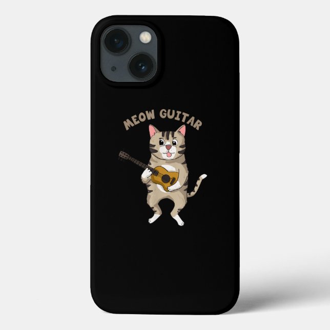Meow Guitar Cute Cat Tocando Violão Gatinhos Engra (Verso)