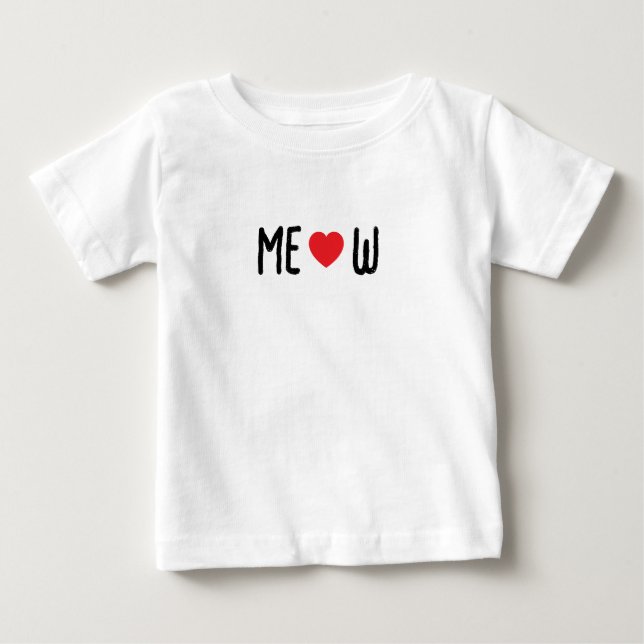 meow heart T-shirt (Frente)
