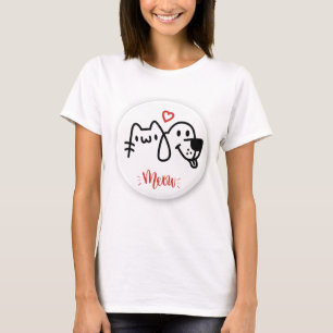 Meow Heart   T-Shirt Gato Gato-Lover