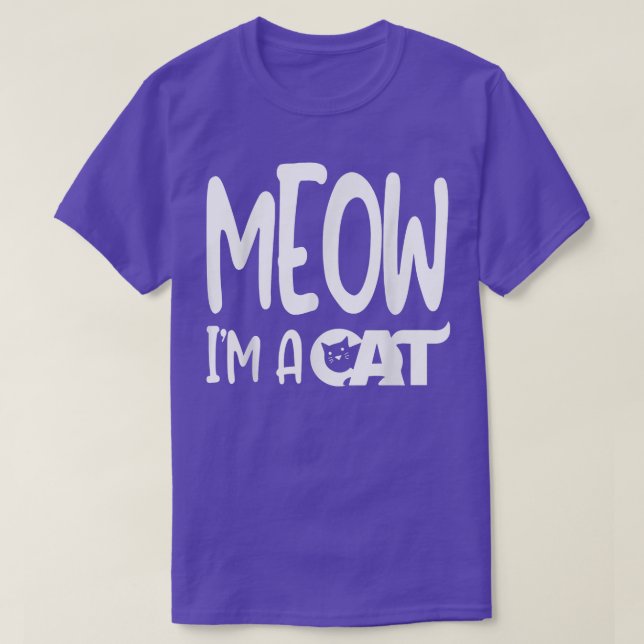 Meow I'm A Cat Halloween Costume T-Shirt (Frente do Design)