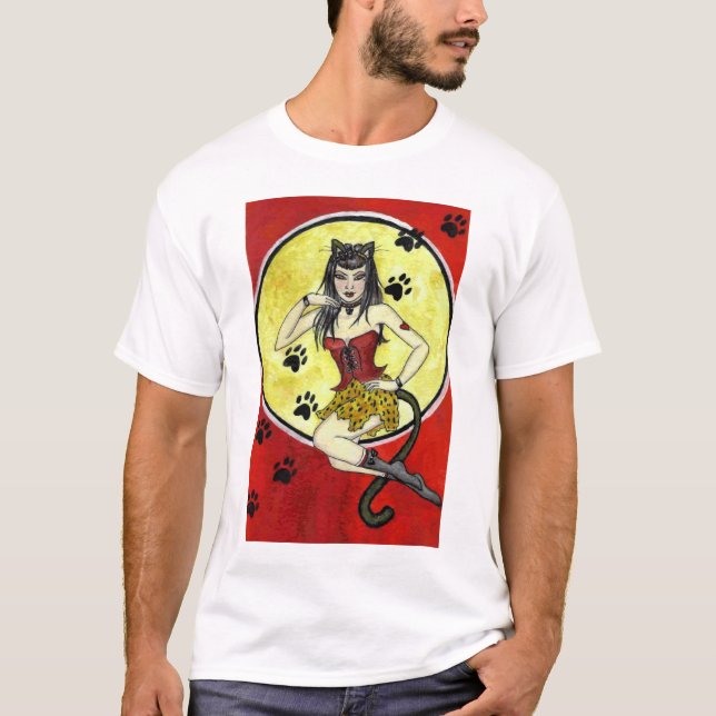 Meow - menina do PinUp - CAMISA (Frente)