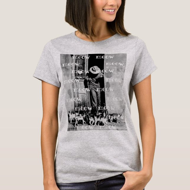Meow Meow Cat T-Shirt (Frente)