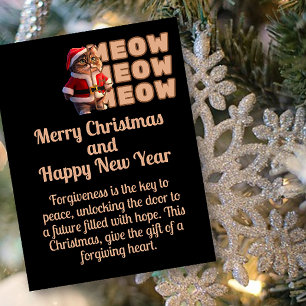 Meow Meow Meow Papais noeis Cat Cartão de Natal