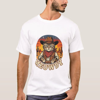 Meowdy Cowboy Gato | Camiseta Sarcástica de Rodeio