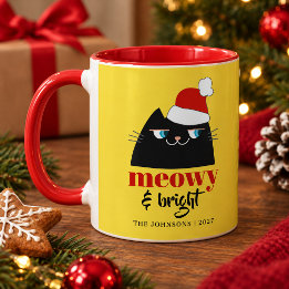 Meowy & Bright Caneca de Natal Personalizada de Ga