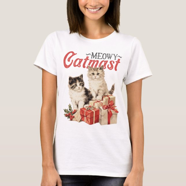 Meowy Catmas T-Shirt (Frente)