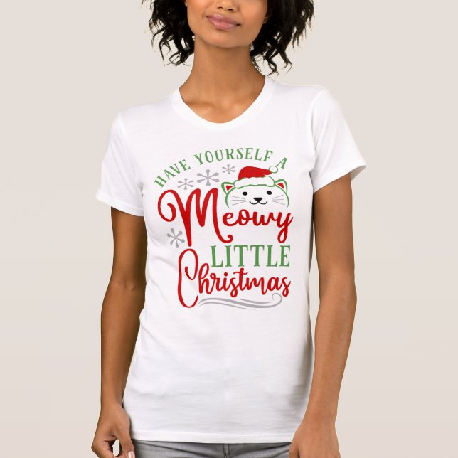 Meowy Little Christmas T-Shirt (Frente)