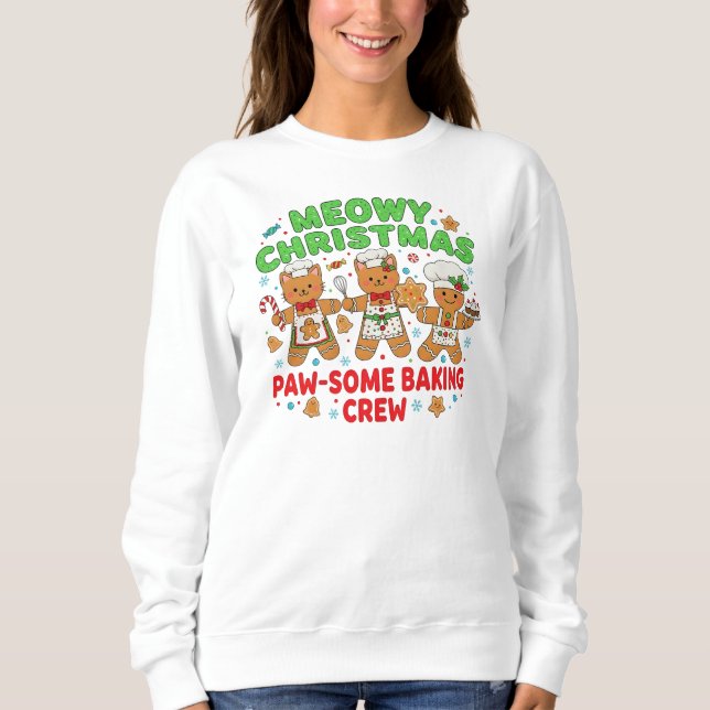 "Meowy Natal Conjunto de Assar Suéter (Frente)