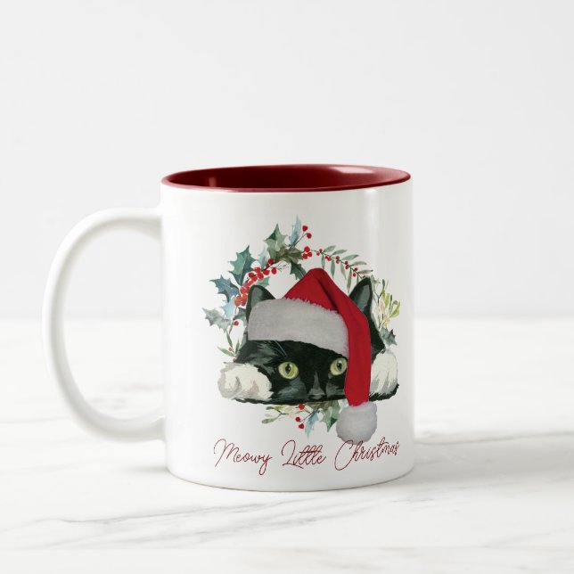 meowy natal natal gato santa caneca (Esquerda)
