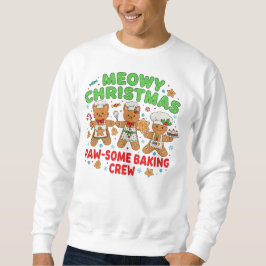 "Meowy Natal Tripulação de Confeitaria Suéter