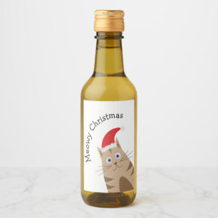 Meowy Xmas, gato engraçado veste chapéu de santa