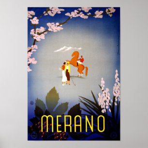 Merano Italy Vintage Travel Poster Restored
