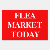 MERCADO DA FLEA Branca HOJE em Vermelho (Versão 2)