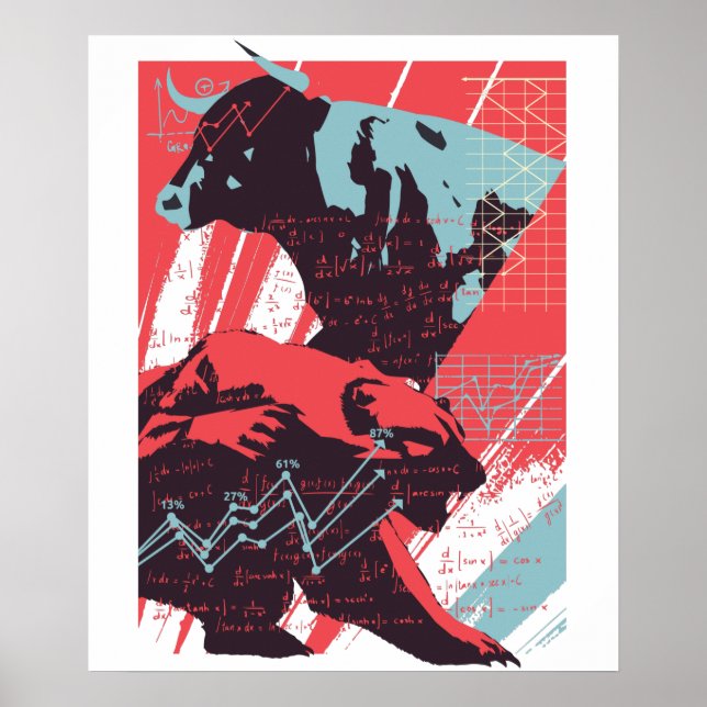 Mercado de ações: Bull Bear Poster (Frente)