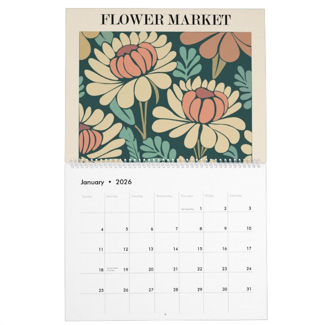 Mercado Flor 2 Calendário Bonito (Jan 2026)