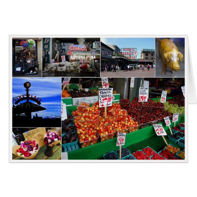 Mercado Pike Place, Seattle, Cartão (Frente Horizontal)