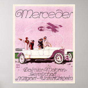 Mercedes Daimler Motor 1914 Poster de propaganda