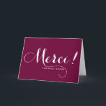 Merci | Cartões de agradecimentos de caligrafia<br><div class="desc">Cartões de agradecimentos personalizável com script de caligrafia química. Outras cores e itens semelhantes estão disponíveis na minha loja.</div>