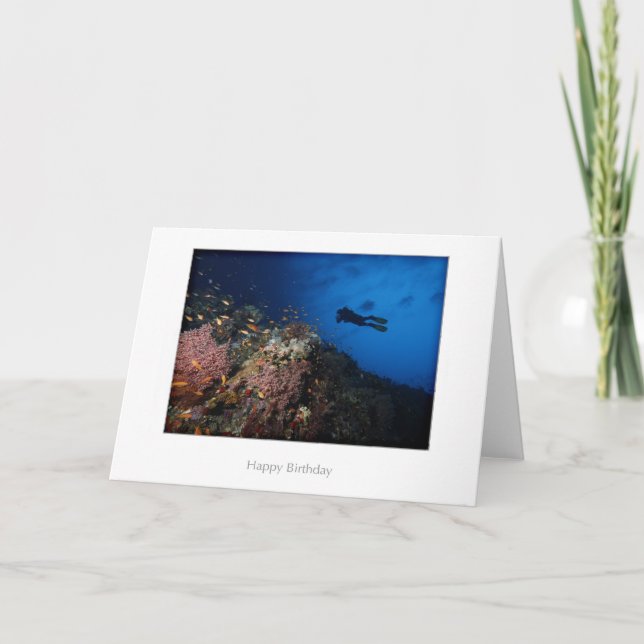 Mergulhador em um cartão de aniversário do recife (Frente)
