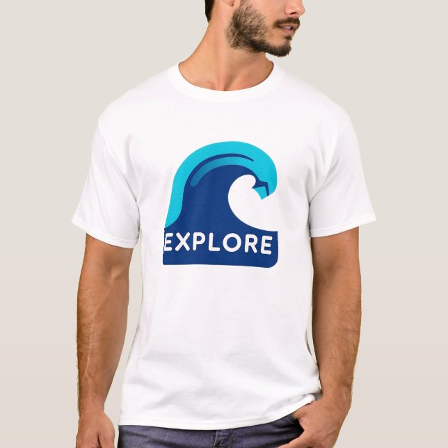 Mergulhe na camiseta de T-shirt da Onda do Oceano  (Frente)