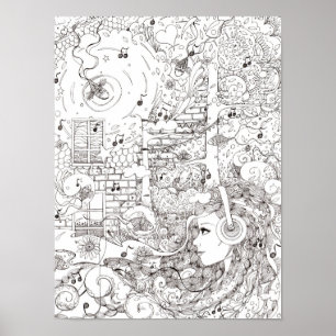 Mergulho do oceano - impressão do poster