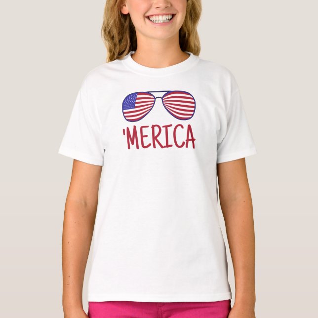 "Merica 4º De Julho, Vidros T-Shirt (Frente)