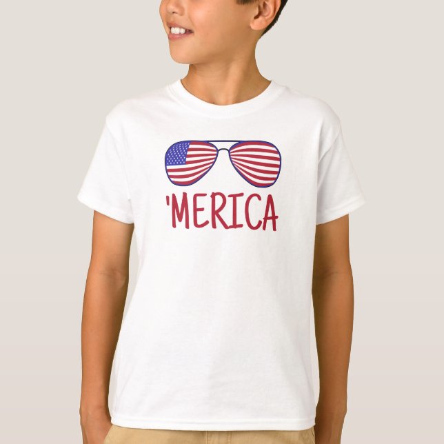 "Merica 4º De Julho, Vidros T-Shirt (Frente)