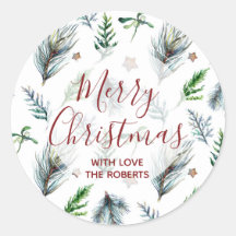 meritória etiqueta adesiva de natal pine xmas