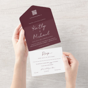 Merlot Burgundy Wedn Modern All in One